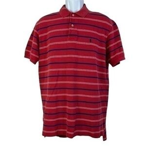 Polo Ralph Lauren Men T-shirt Striped Red White Sz L